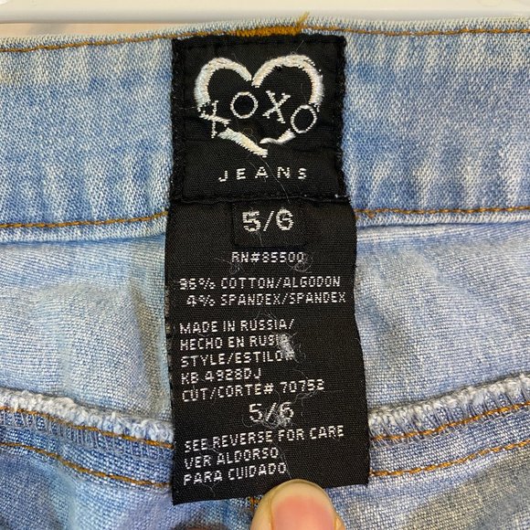 XOXO Light Wash Boho Boot Cut Jeans - Picture 2 of 12